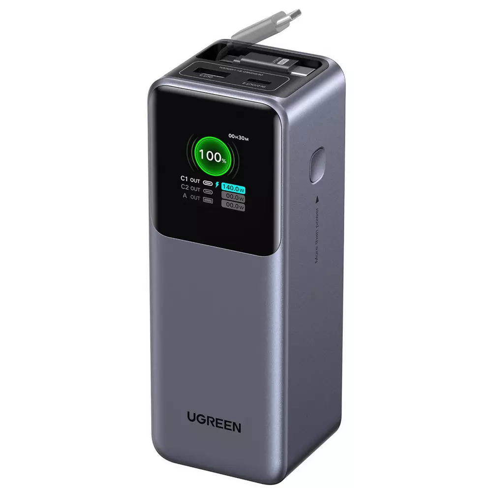 UGREEN Nexode 165W 20000mAh Power Bank with Retractable USB-C Cable